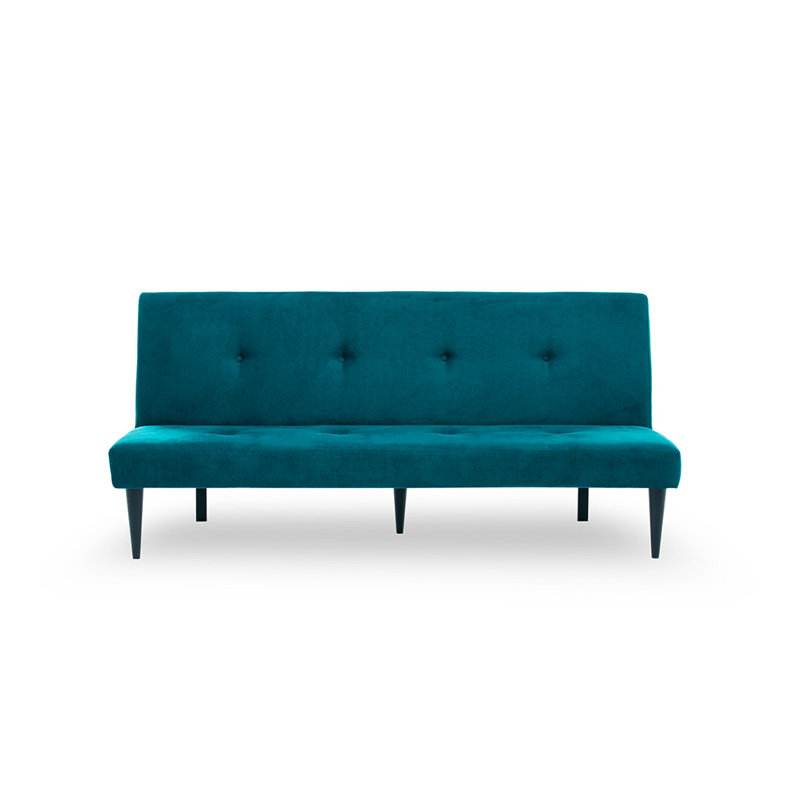 Canapé convertible à dossier capitonné de 72,8 po de largeur Breadon, 100% polyester vert pétrole