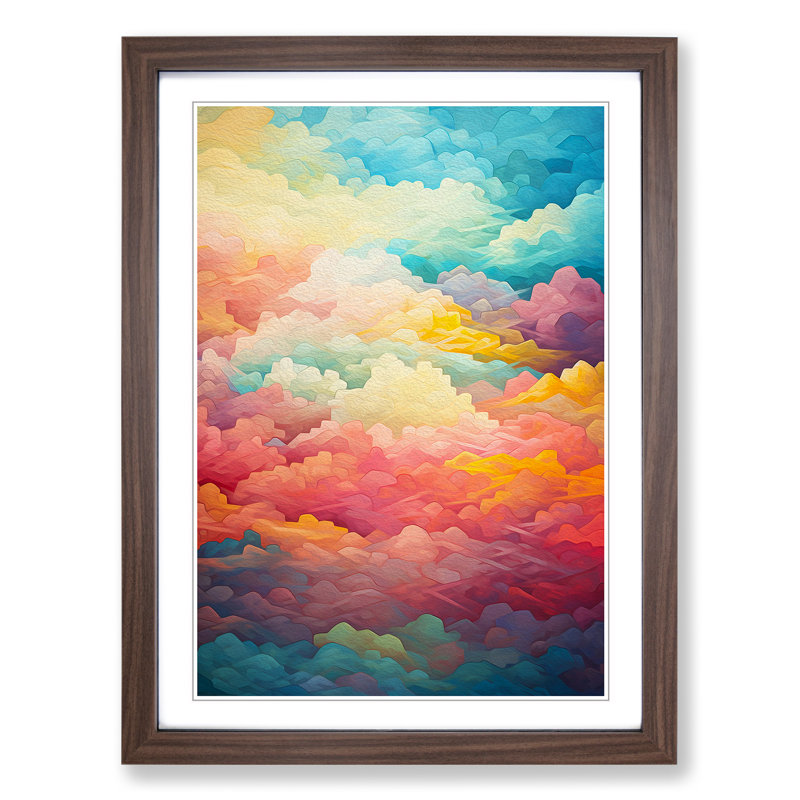 Single Picture Frame Print on Wood, 64cm H x 46cm W, Walnut Framed