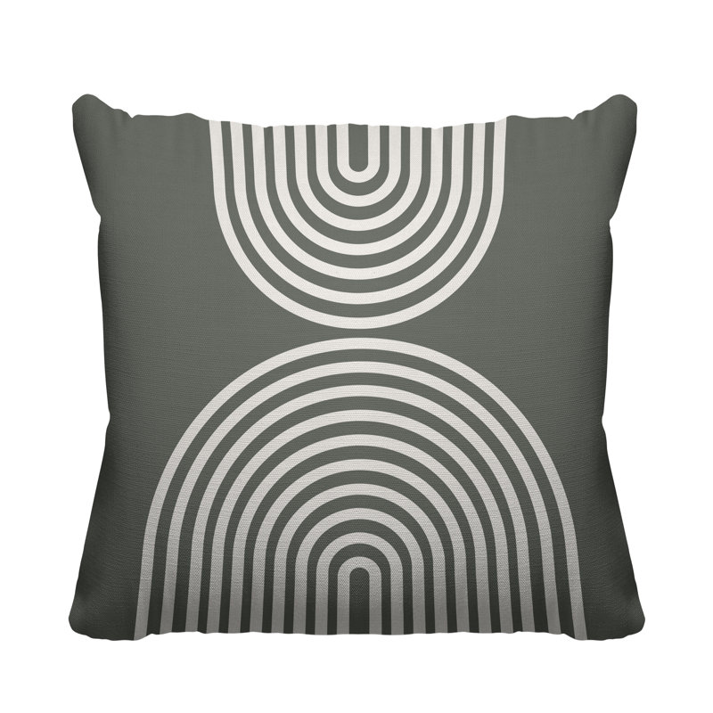 Hali Outdoor Reversible Throw Pillow, 17" x 17", Gray, Square