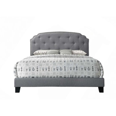 Bed, Tradilla Gray Fabric Bed