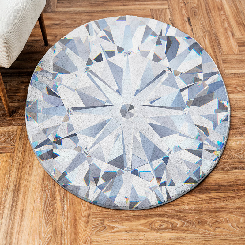 Geometric Area Rug in Ice