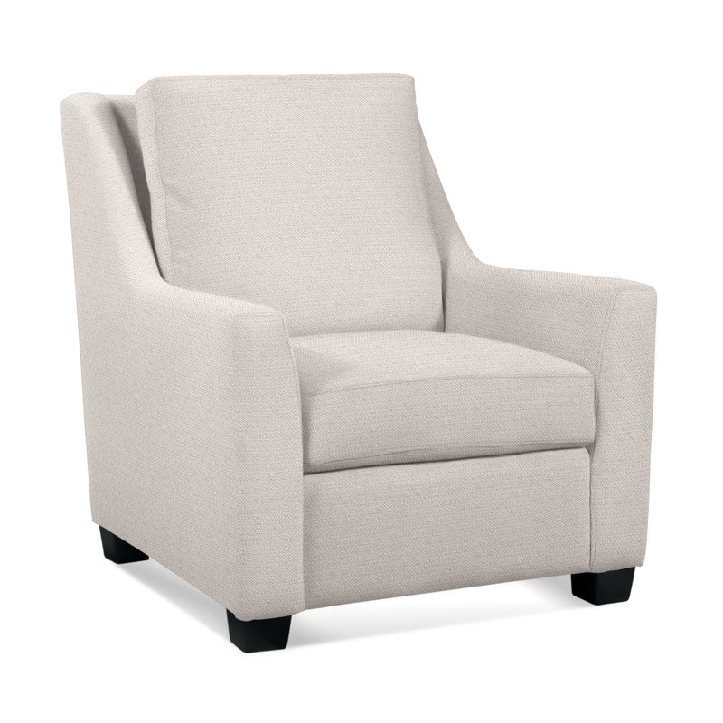 Upholstered Accent Chair, Black, White Textured Performance; 0865-91