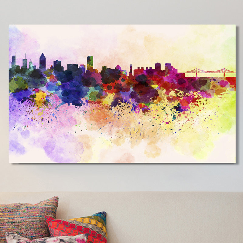 « montréal », reproduction d’art sur toile tendue, H 28 po x l 48 po x P 1,5 po