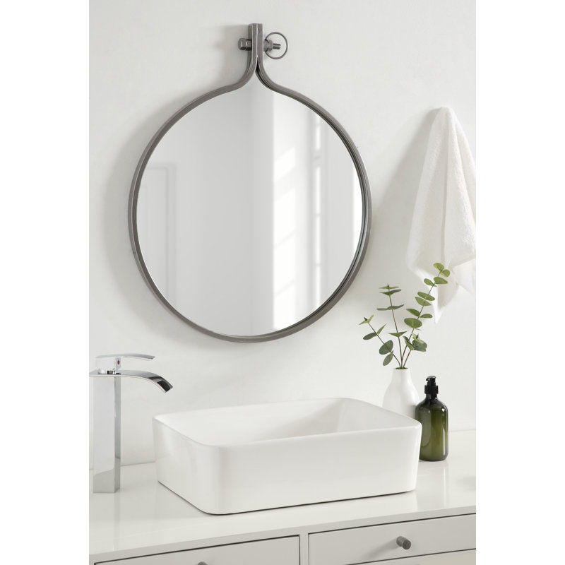 Miroir d'appoint Ristaino, gris, 28,5 po x 23,5 po