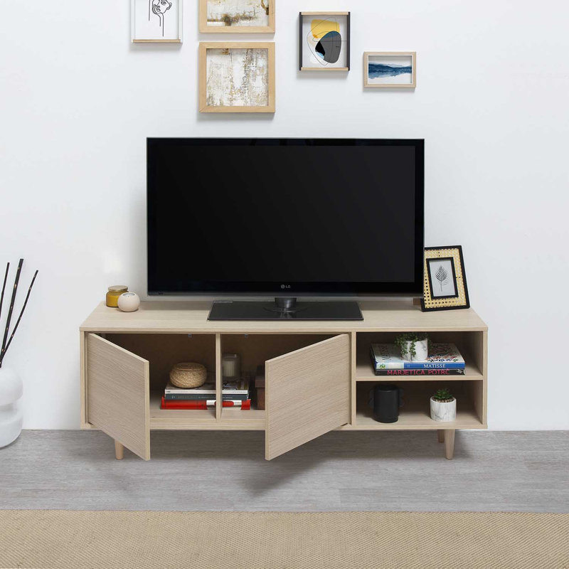 Flournoy Unfinished TV Stand for TVs up to 55", Oak