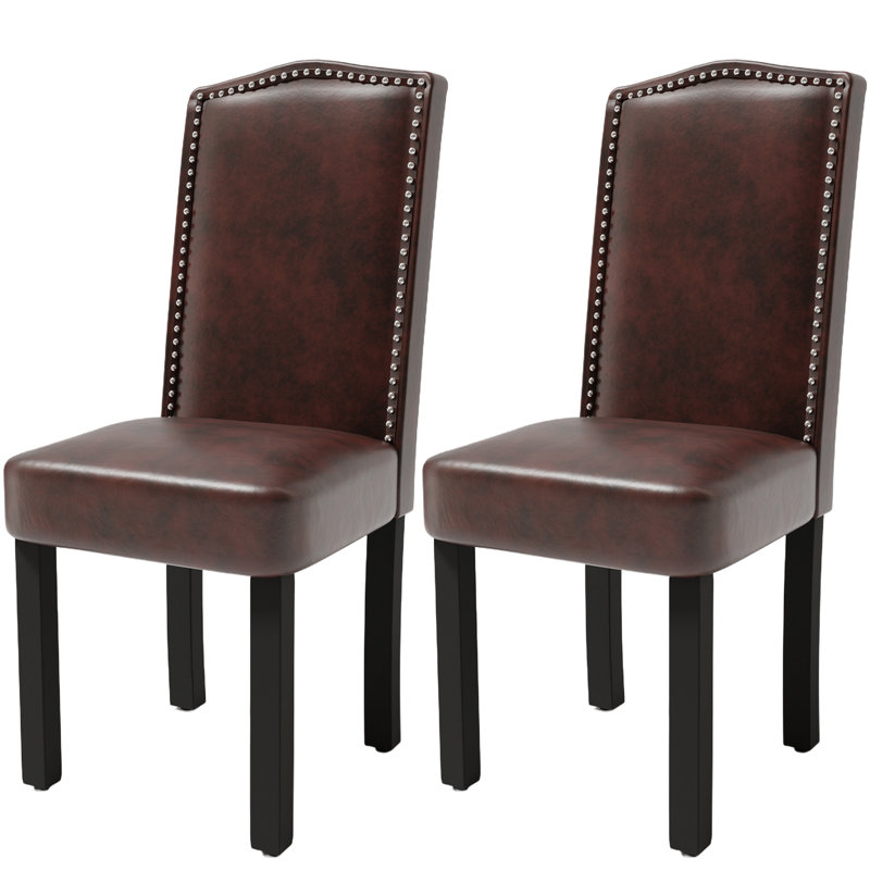 Ensemble de 2 chaises de salle à manger Nailhead, DarkBrown