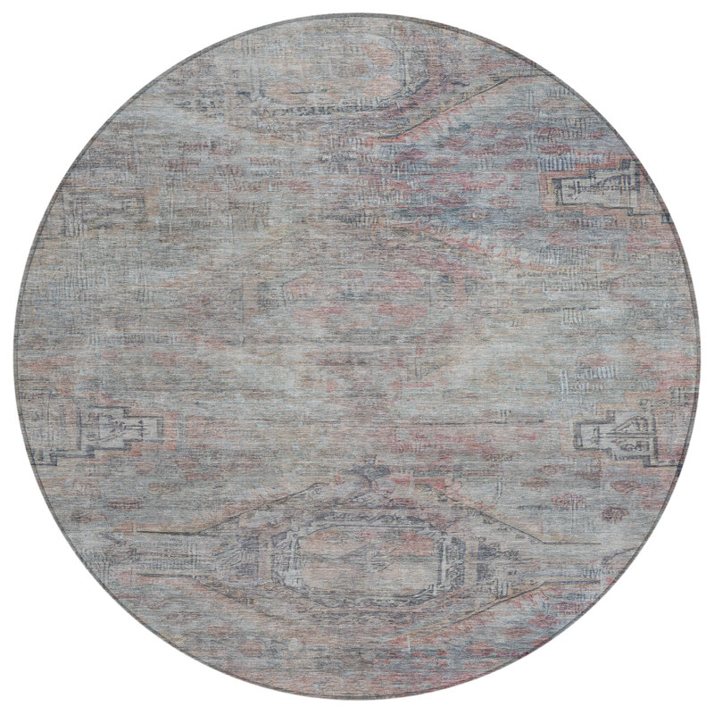 Emalisse Gray Washable Indoor-Outdoor Rug - , 2'3" x 7'6"