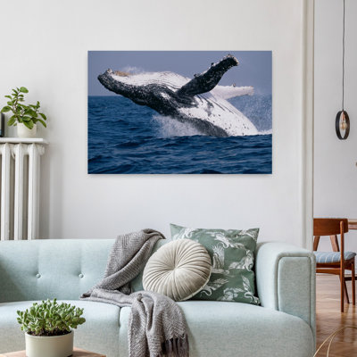 Humpback Whale Megaptera Novaeangliae Breaching In The Sea Abstract Contemporary Fish Landscape Nature Art