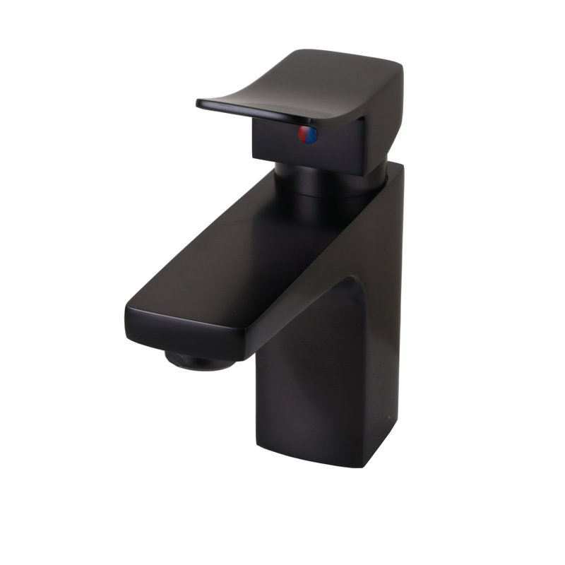 Robinet de salle de bains monotrou avec ensemble de drainage, Noir caoutchouc huilé