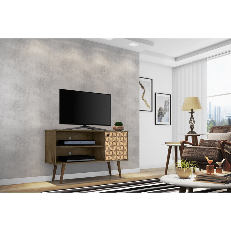Meuble télé Liberty, Brun rustique / imprimé 3D brun