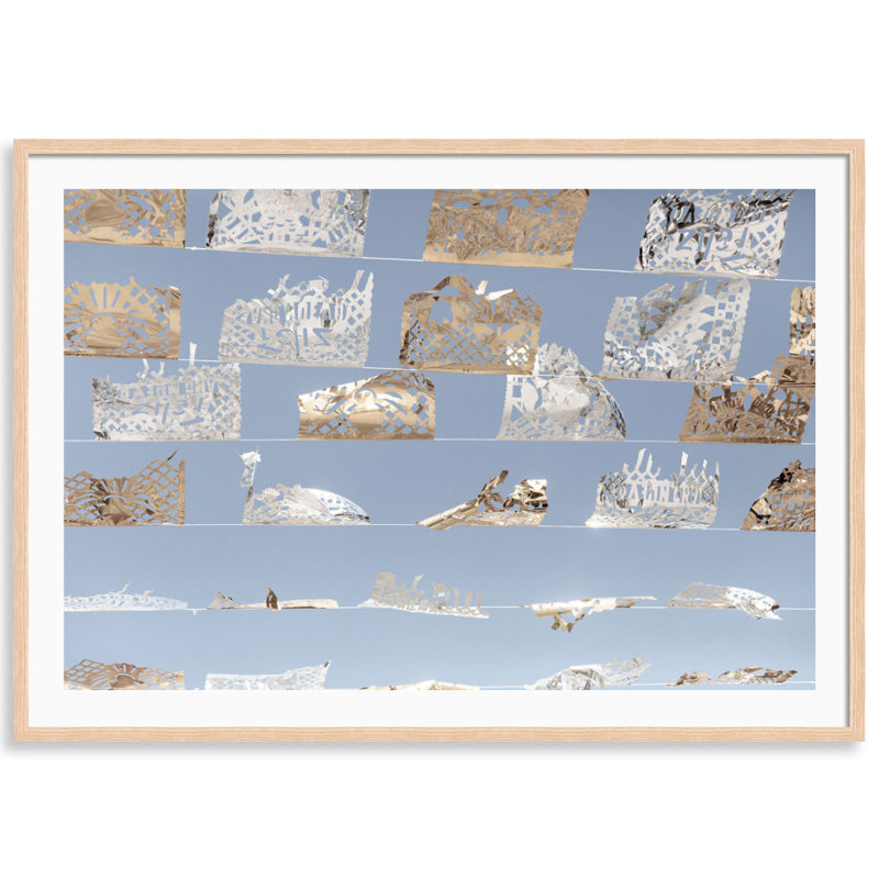 Sayulita Flags Print by Carly Tabak, 25" W x 18" H, Black Wood