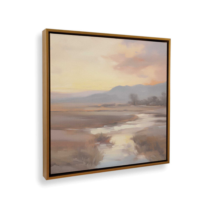 «Meadow Glow at Sunset», reproduction sur toile, Encadrement doré, H 32,75 po x l 32,75 po x P 1,75 po