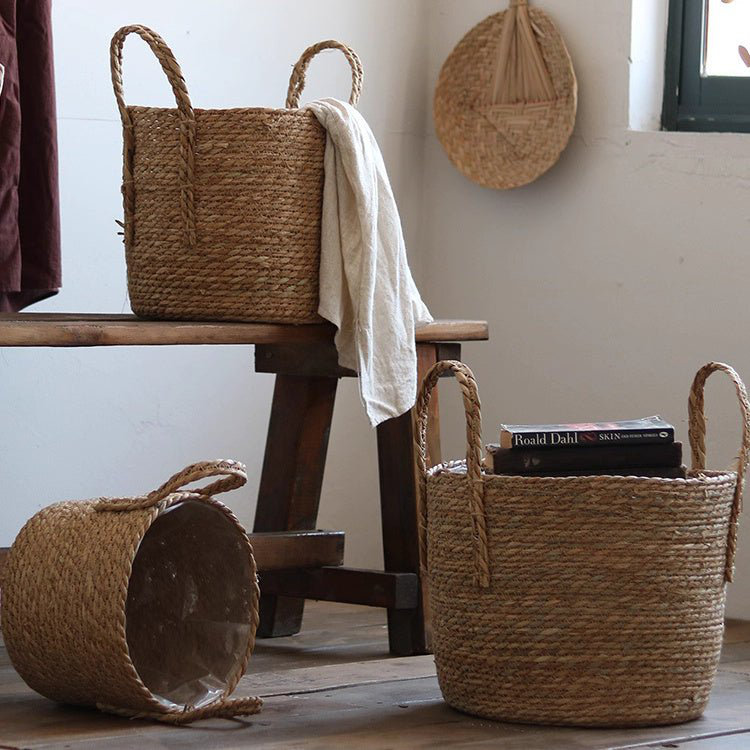 Handwoven Seagrass Basket for Plants, 11.8" H x 14.1" W x 14.1" D