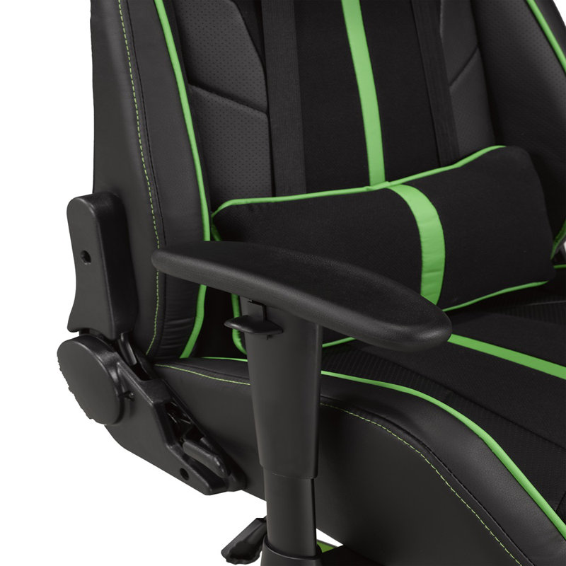 Fauteuil de jeu et de course pivotant réglable Inbox Zero, Noir/vert