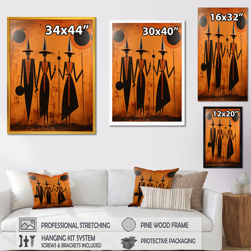 Art africain de rêve, Toile tendue, H 32 po x l 24 po x P 1 po