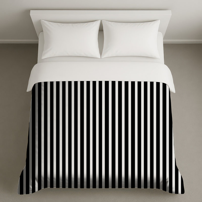 Housse de couette à rayures moderne, Grand lit
