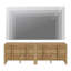Ensemble de commode 6 tiroirs Mid-Century de 2 tiroirs modernes de 47,2 po avec rangement, commode double en bois à profil courbé pour chambre à coucher, salon, couloir-1264412980