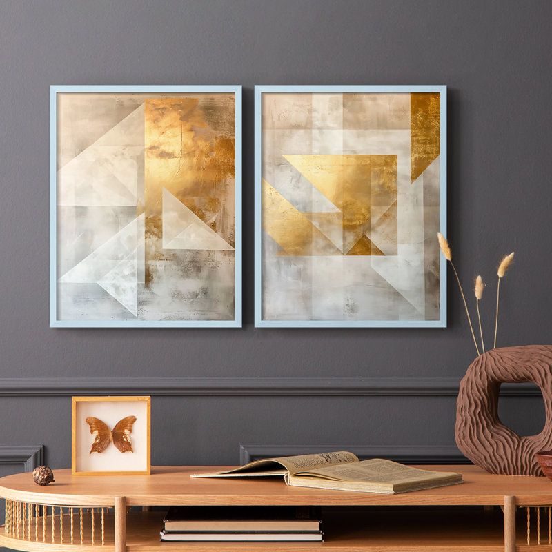 Série ABSTRACT CIX - reproduction encadrée de qualité supérieure - prête à être accrochée - aucun clou requis - aucun clou requis