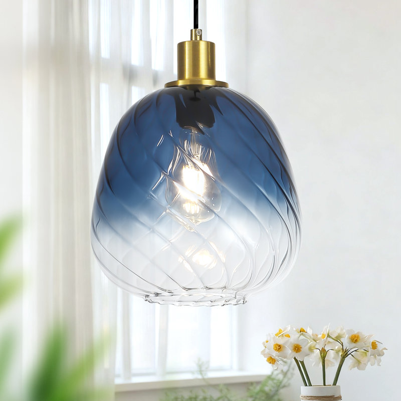 1 - Light Gold Pendant, Bleu