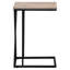 Table d'appoint, en forme de C, bout, côté, collation, stratifié brun, métal noir, contemporain, moderne-44694748