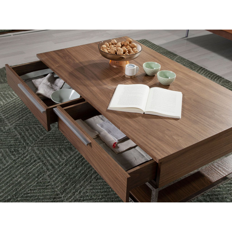 Rectangular coffee table walnut