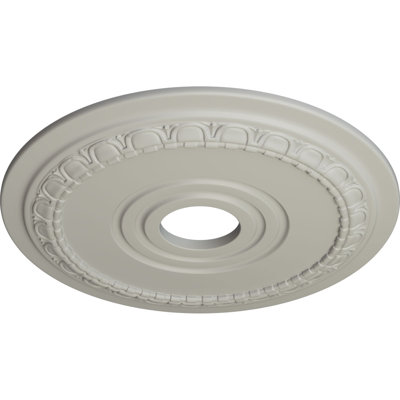 Médaillon de plafond Endurathane Munich, DE 17 1/2 po x P 3 5/8 po x P 1 po (convient aux auvents jusqu'à 5 5/8 po), pot peint à la main de finition crème