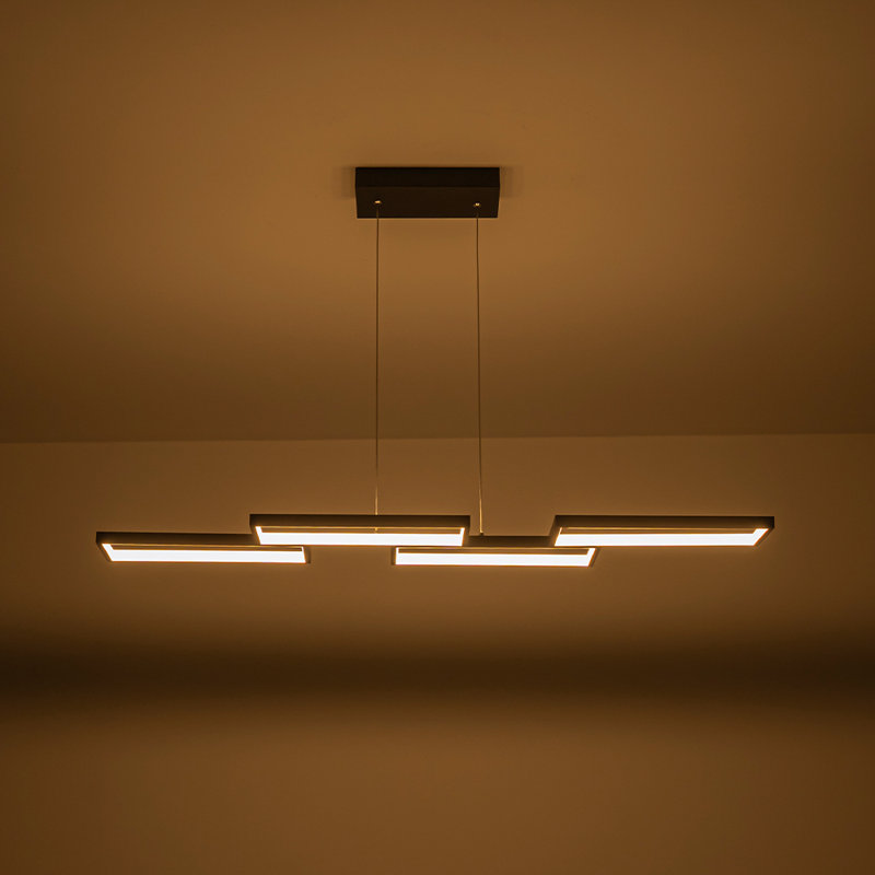 4-light Rectangle Loop Dimmable Led Pendant