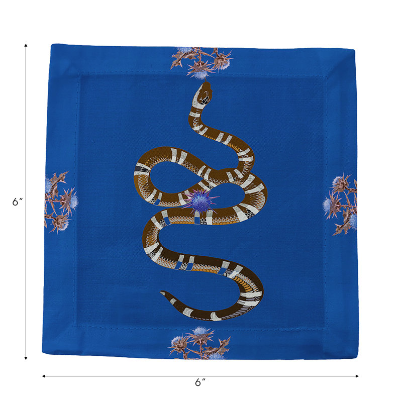 Cotton Blend Square Napkins, Blue