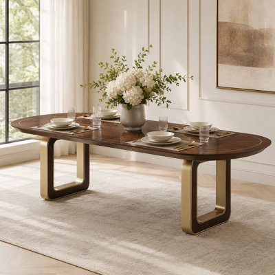 Houston Extendable 80" Oval Dining Table - Walnut