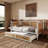 Upholstered Smart LED Bed Frame With Adjustable Height Headboard,No Box Spring Needed,Easy Assembly