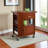 Dalton Walnut Finish Extendable Top Kitchen Cart With Casters, 33.02" H X 43.02" W X 18.17" D