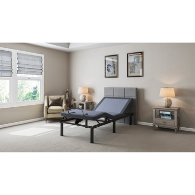 Twin Xl Adjustable Bed Base With Programmable Memory - Full Positions Adjustment, , Built-In Flash , 850 Lbs Capacity Head And Foot Adjustable, Capacity, Memory, Emergency Battery Box