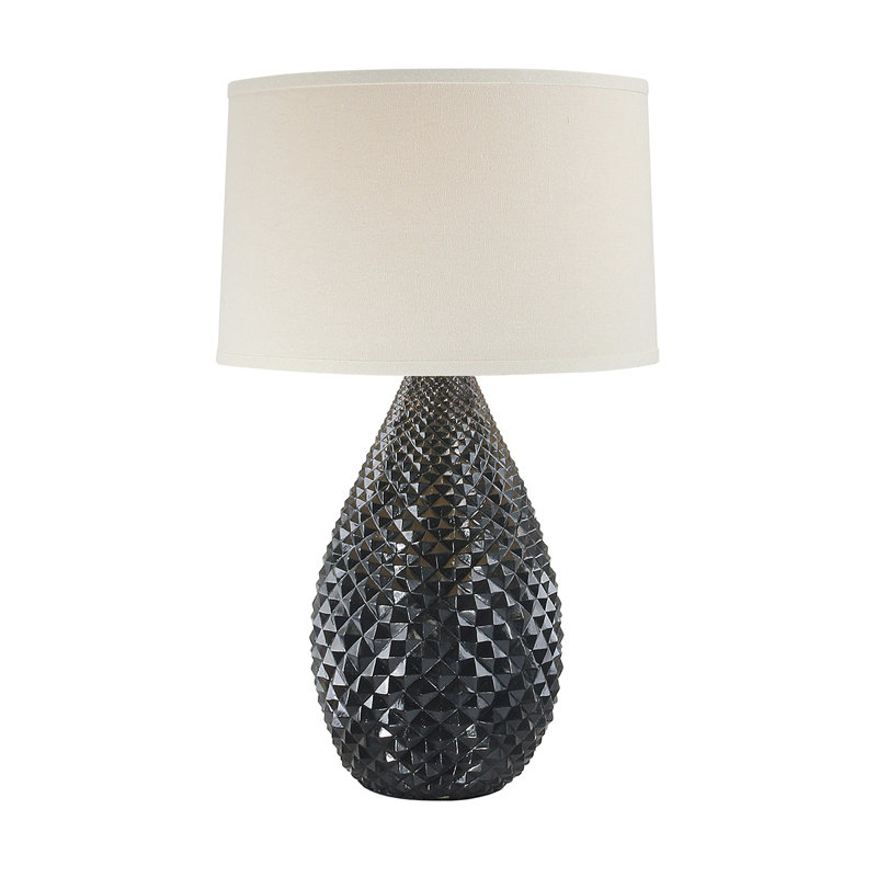 Lampe de table Trendon albâtre, Noir