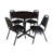 Cain Round X-Base Breakroom Table & 4 Restaurant Stack Chairs-32520580-32520575
