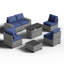 Ensemble de meubles de patio 7 pièces avec foyer au gaz propane de 44 po, ensemble de conversation pour jardin, patio, cour arrière-869605277