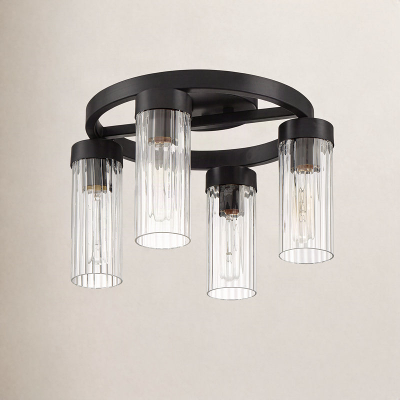 Dominique Glass Semi Flush Mount