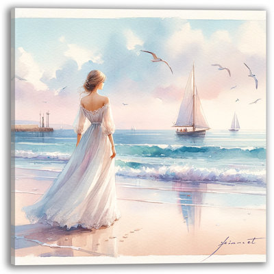" Coastal Serenity: Elegant Figure "