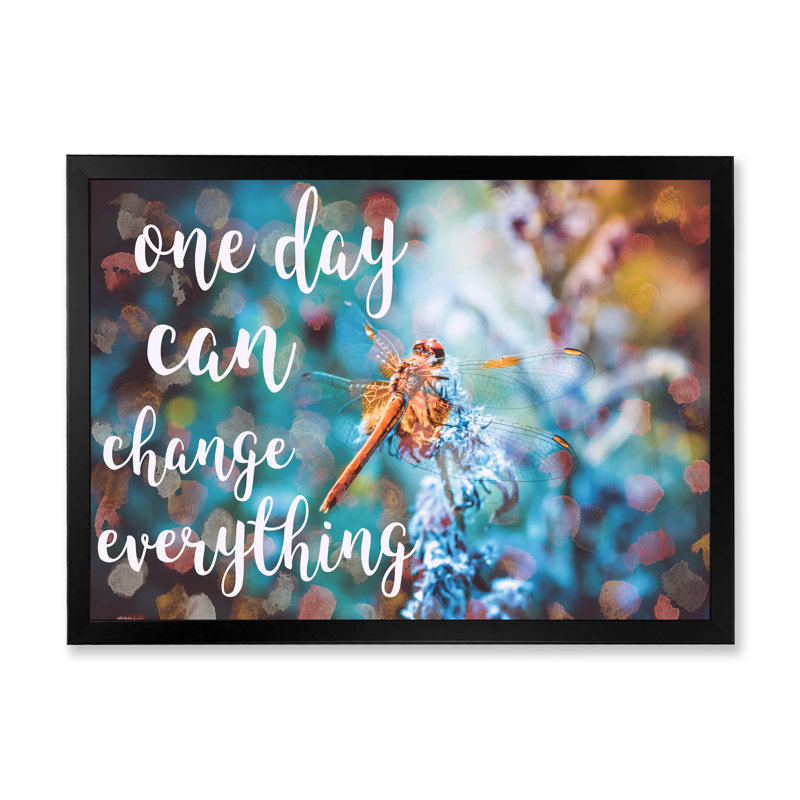 «One Day Can change Everything», reproduction sur toile flottante, Cadre photo noir, H 8 po x l 12 po x P 1 po