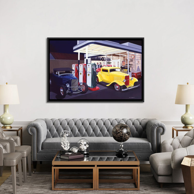 «Deuce Service Garage», impression sur toile, H 32 po x l 48 po x P 1,5 po, Cadre noir