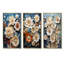 Ensemble de 3 reproductions d'art sur toile Beige and Blue Flower Garden Zen - Plants-847544542-847544529