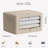3 Pack Clothes Storage Bins Foldable Metal Frame Storage Box Stackable Linen Fabric Organizer Set With Carrying Handles And Clear Window-112728217-112728220