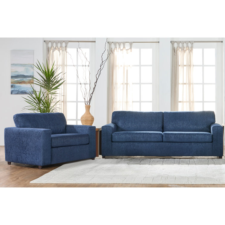 Calian 2-Piece Polyester Fabric Couch and Chair and a Half Set