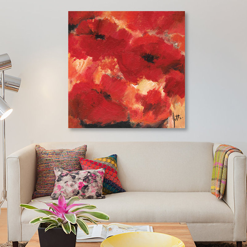 « abstract florals i », impression sur toile, H 12 po x l 12 po x P 1,5 po, Toile tendue, Pas de tapis