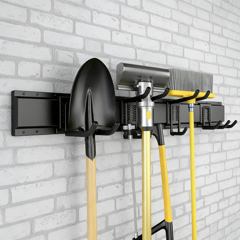 Rangement mural robuste pour outils de 64 pouces avec crochets réglables en acier allié