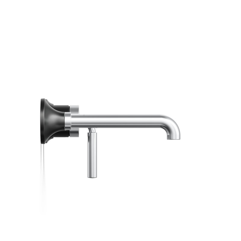 Tone Wall-Mount Single-Handle Bathroom Sink Faucet, Polished Chrome/Matte Black