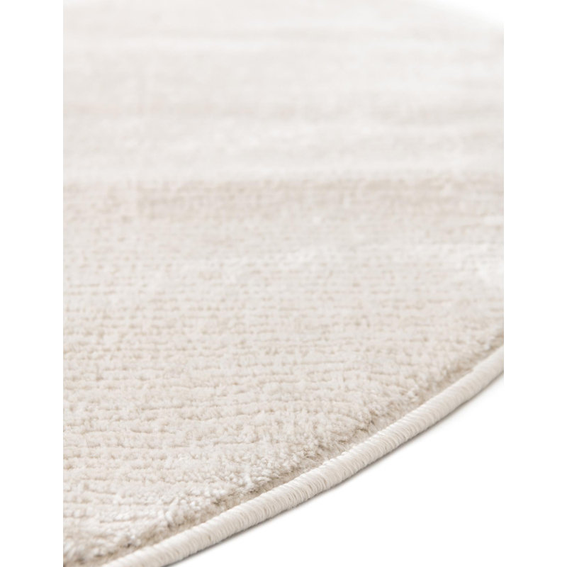 Mclellan Solid Color Machine Made Power Loom Area Rug in Ivory, Round 6'1"