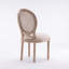 Ensemble de chaises de salle à manger à structure française en bois massif avec dossier en rotin, crème, confortable et durable