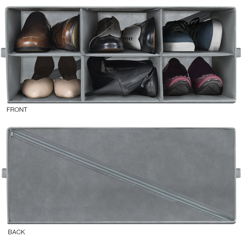 Sorbus 6 Pair Foldable Shoe Storage Box