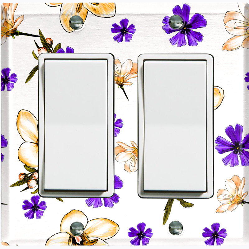 Patterned 2 - Gang Toggle Light Switch Standard Wall Plate