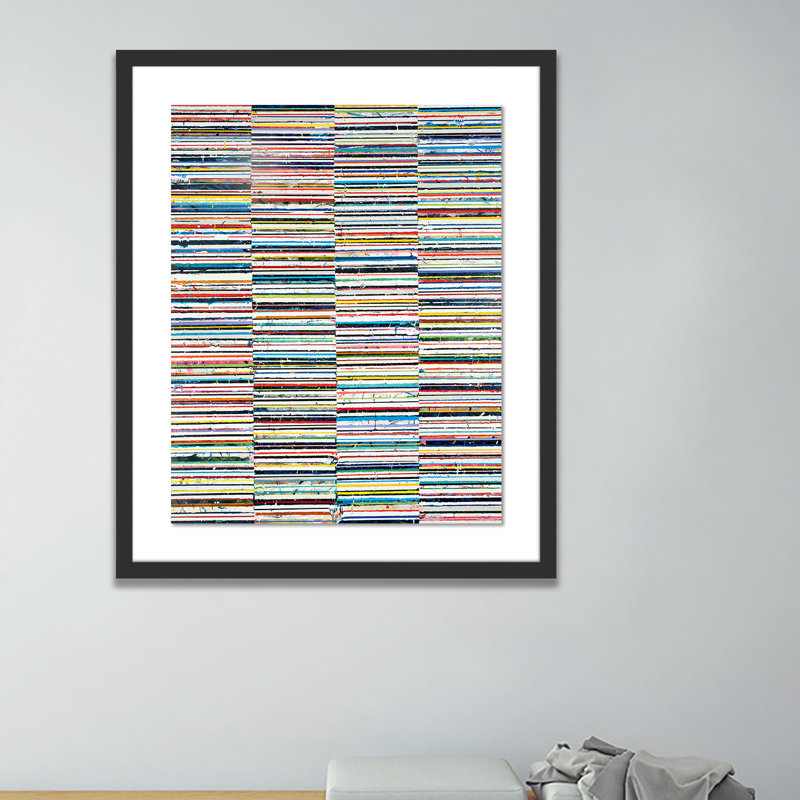 Dash #9 Painting by Brad Ellis, 24" H x 20" W x 1.5" D, Black